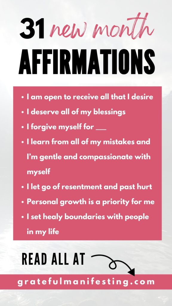 new month affirmations