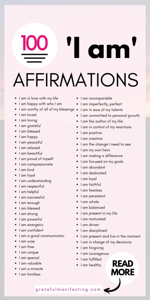 Believe in Yourself L 108 I AM Affirmations Guide L Instant 