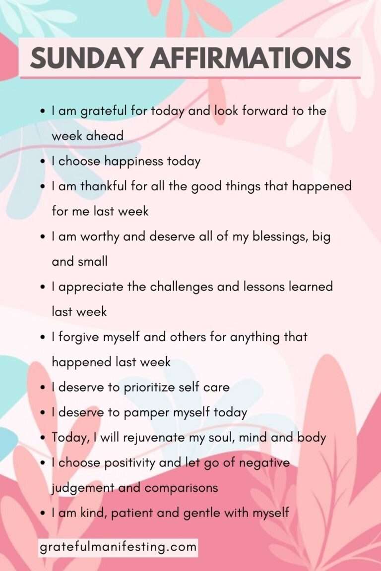 11 Of The Best Positive Sunday Affirmations - Rejuvenate Your Soul