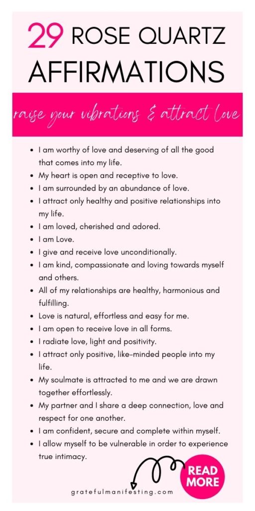 rose quartz affirmations to attract love