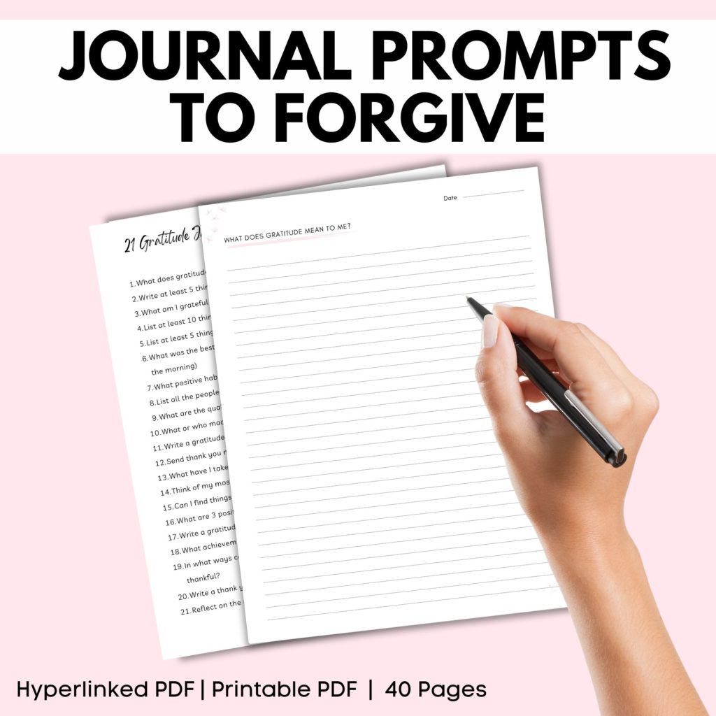 journal prompts pdf printable - forgiveness journal prompts printable, digital download