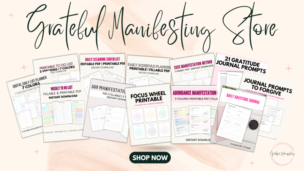 gratefulmanifesting store - printables, digital downloads