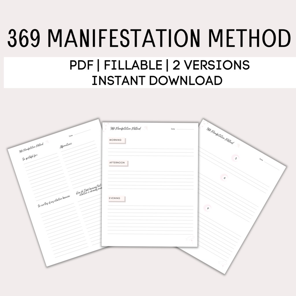 369 Manifestation Method Printable PDF