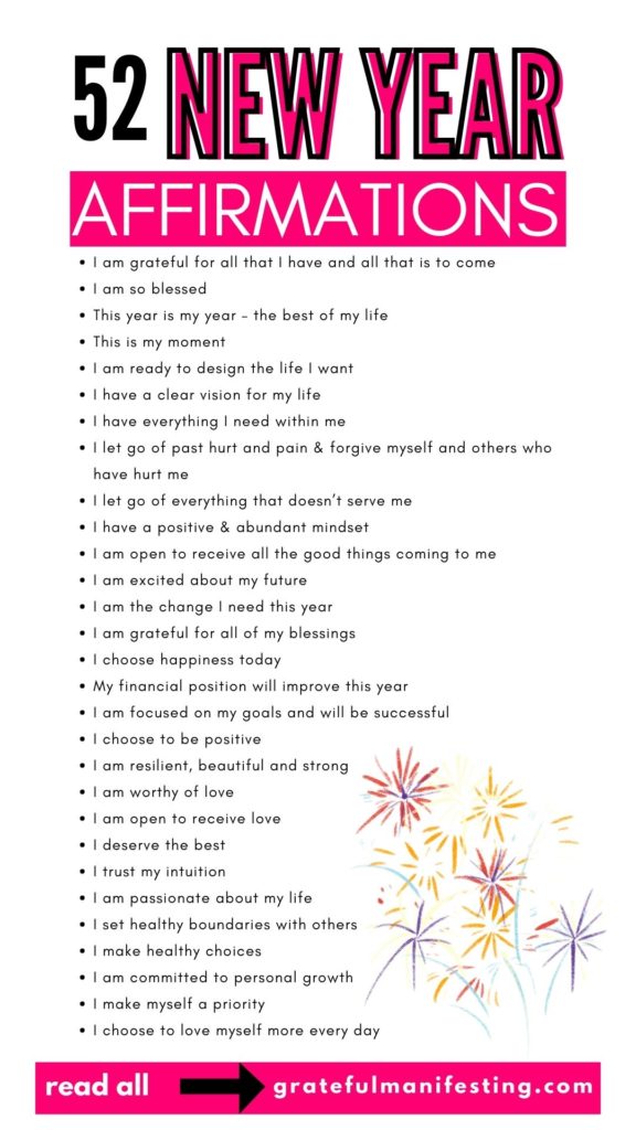 52 Positive New Year Affirmations 2024 Start Your Best Year Right!