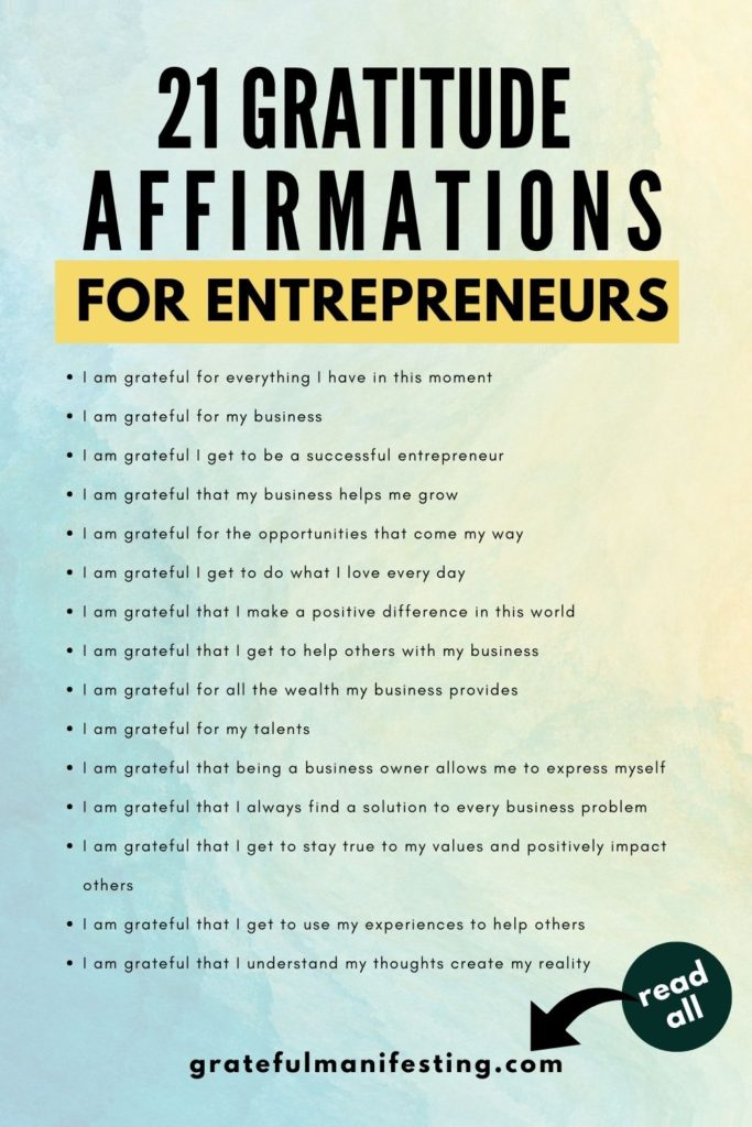 affirmations for entrepreneurs to attract success gratitude affirmations