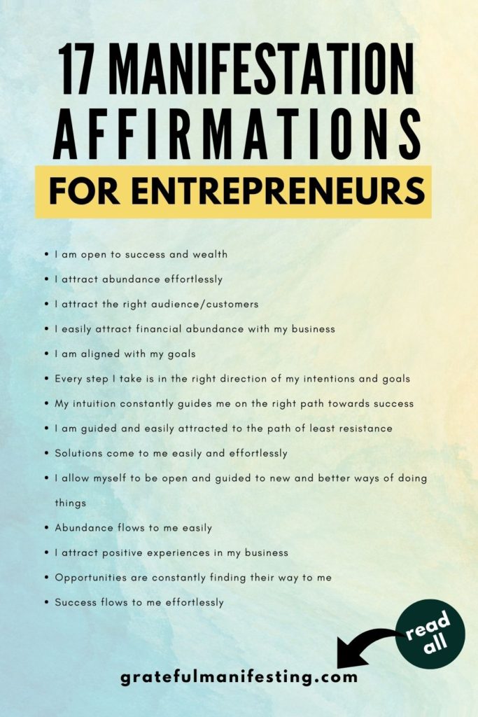 affirmations for entrepreneurs to attract success manifestation affirmations