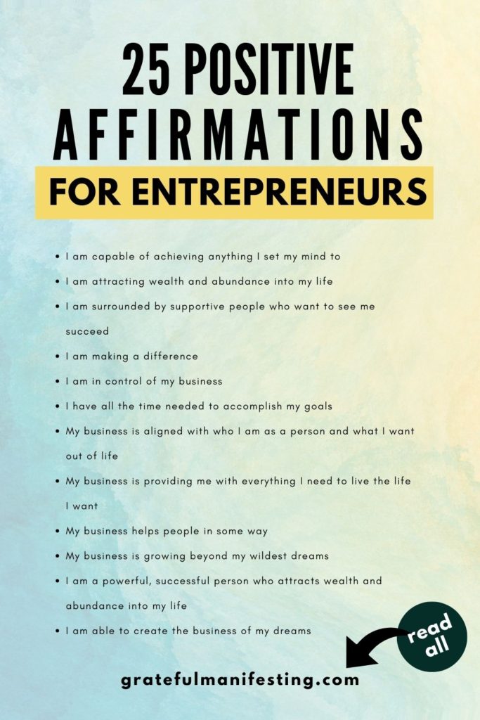 affirmations for entrepreneurs to attract success - positive affirmations