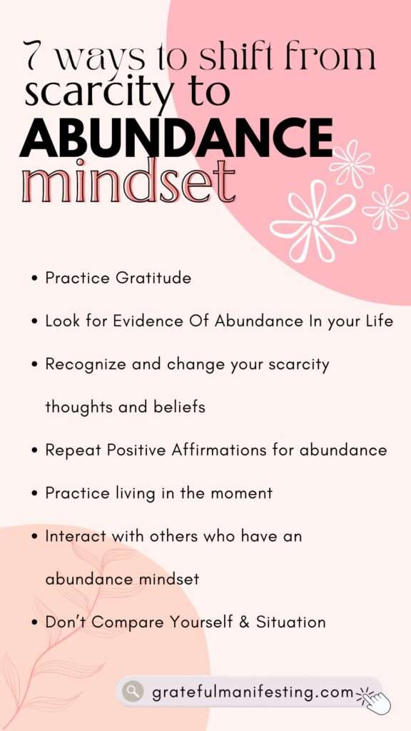 guide to shift from scarcity to abundance mindset, how to  get an abundance mindset, scarcity vs abundance, abundant mindset, manifest abundance - gratefulmanifesting